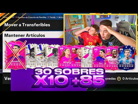 QUE LOCURA !! ABRIMOS 30 SOBRES 10X85 Y DESCARTAMOS 2 CRISTIANOS FUTTIES EA FC24 !!