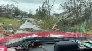 1st Day back in Lake Charles, Laura + day 2 - An Impassable Street