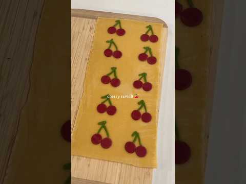 Let’s make cherry ravioli 🍒 #pasta #homemade #cooking #ravioli #cherry