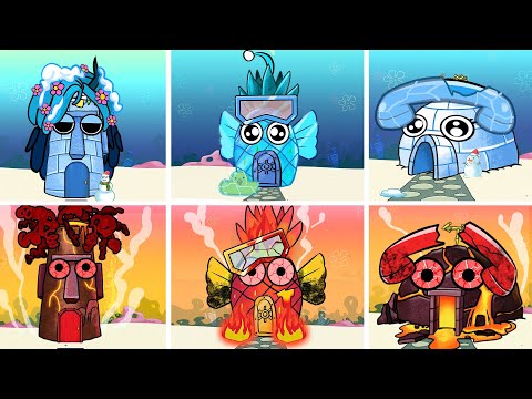 HOT and COLD | SpongeBob Hot House vs Sprunki Cold House | Top 3 Houses in a Musical Showdown