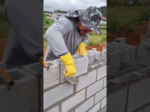 Como assentar bloco faça você mesmo  #obra #construção #pedreiro #bloqueiro #construction #build