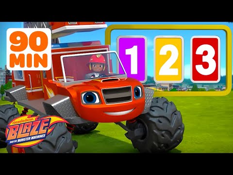 90 MINUTES of Blaze COUNTING on his Rescues and Missions! 🔢 w/ AJ | Blaze and the Monster Machines