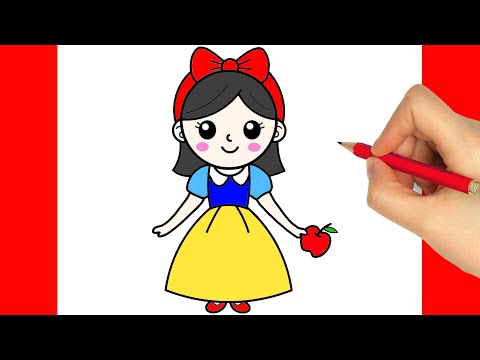 Snow White Drawing - How to draw Snow White step by step