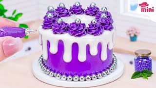 🍇 So Delightful Miniature Purple Cream Cake Decorating Ideas | Mini Bakery