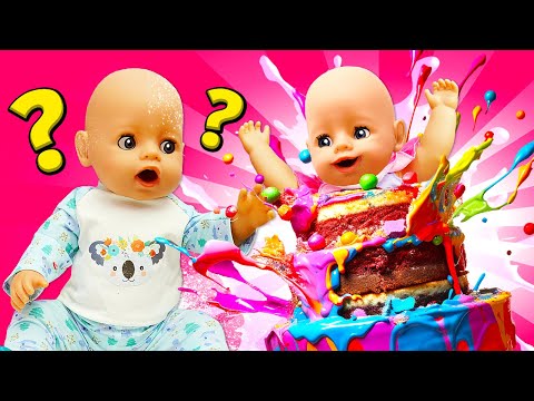 Giochiamo con il pongo e prepariamo una torta insieme alle bambole Baby Born! Video per bambini