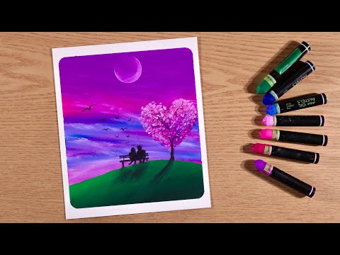 Beautiful Romantic Couple / Drawing with Oil Pastels / Step by Step