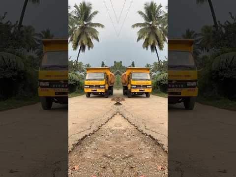 YELLOW 🟡 LORRY TRUCK 🚚 mirror effect @ROADRAILRHYTHMS #roadrailrhythms #truck #dumpertrack