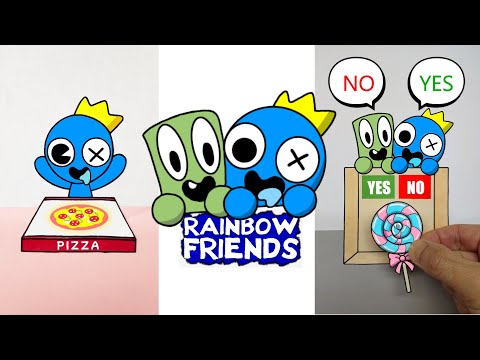 Rainbow Friends BLUE vs GREEN Funny Video Compilation 🤣🤣Paper Stop-Motion Animation