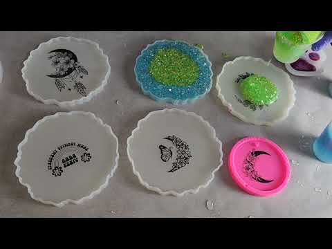 Resin foil coaster tutorial / resin step by step using LET'S RESIN epoxy