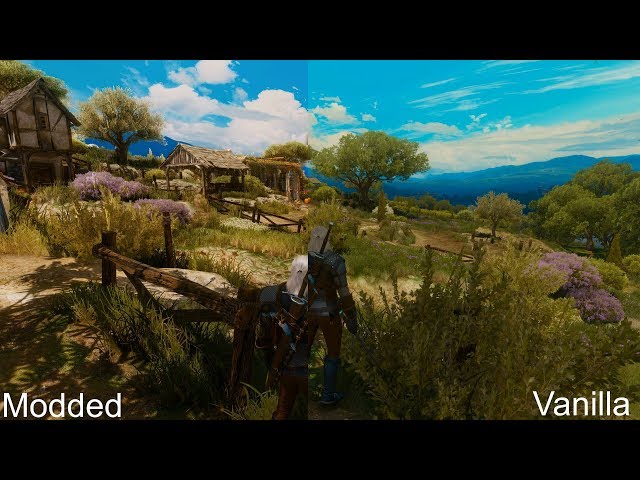 Witcher 3 : Vanilla VS STLM + Apex + RAY TRACING  4k - Photorealistic graphic!!