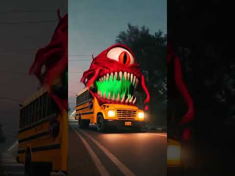 🚌😱The kitten suddenly encountered a mutated school bus monster！💥 #ai#story#catshorts#aicat#funnyc