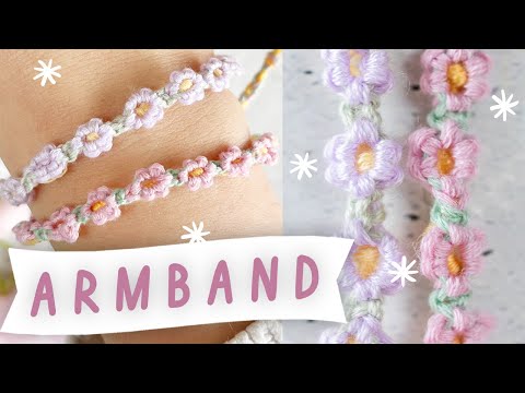 DIY Blumen Freundschaftsarmband knüpfen | Anleitung zum selber machen | TRYTRYTRY