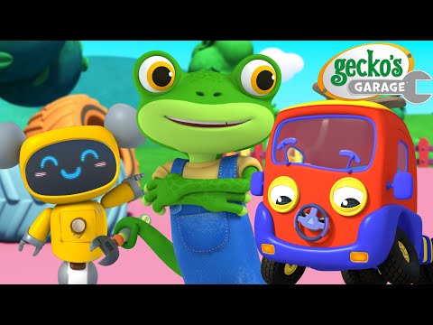 The Wheels Go Round! Sing Along with Gecko and Baby Truck | Gecko's Garage | Truck Cartoons For Kids