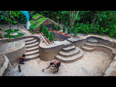 100 Days How I Built My Dream Underground Waterslide Park in Underground House [ Episode 2 ]