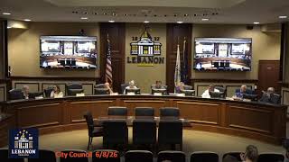 Lebanon, IN City Council Meeting  6/8/26