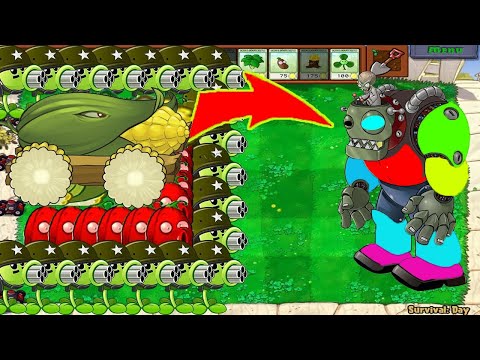 99 Pea Cob Cannon vs 99 Gargantuar Plants vs Zombie Battlez