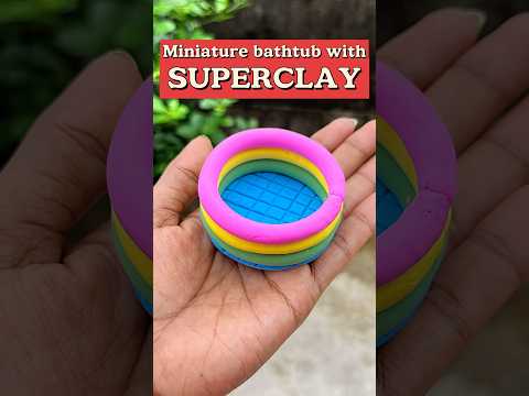 Easy and simple superclay art || miniature baby bathtub making #shorts #ytshorts #explore #trending