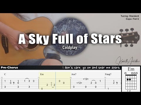 A Sky Full of Stars - Coldplay | Fingerstyle Guitar | TAB + Chords + Lyrics