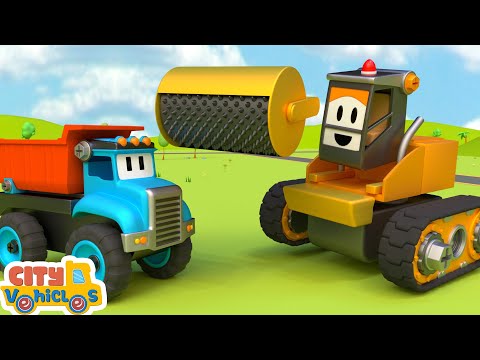 Construction Vehicles Assemble super ladder truck e-bulldozer, dumbstruck and crane truck for kids.