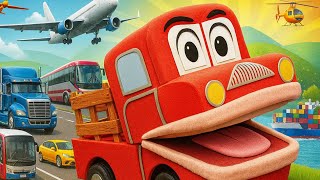 APRENDEMOS LOS TRANSPORTES ! EN 4K #BARNEYELCAMION #lunacreciente #videoseducativos