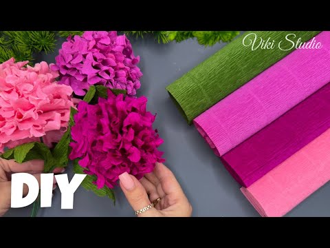WOW! Crepe Paper Hydrangea Tutorial – Perfect for Elegant Home Decoration