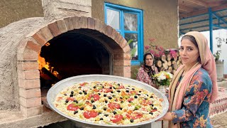 We Built a Giant Pizza Oven in the Village | Cooking the BIGGEST Pizza Ever