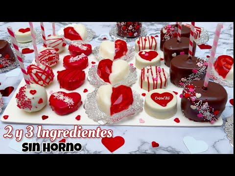 VENDE postres en SAN VALENTÍN sin HORNO fácil de 2 y 3 ingredientes