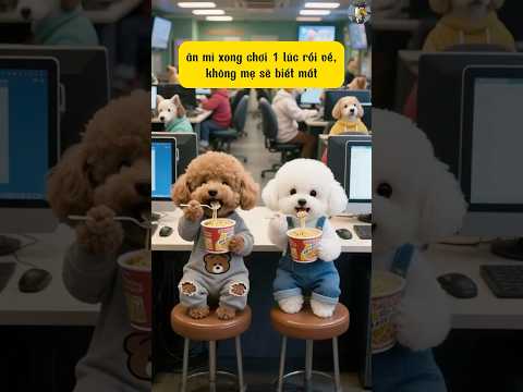 Maomao và Mimi đi chơi net khuya bị mất xe #ai #shorts #cute #dog #poodle