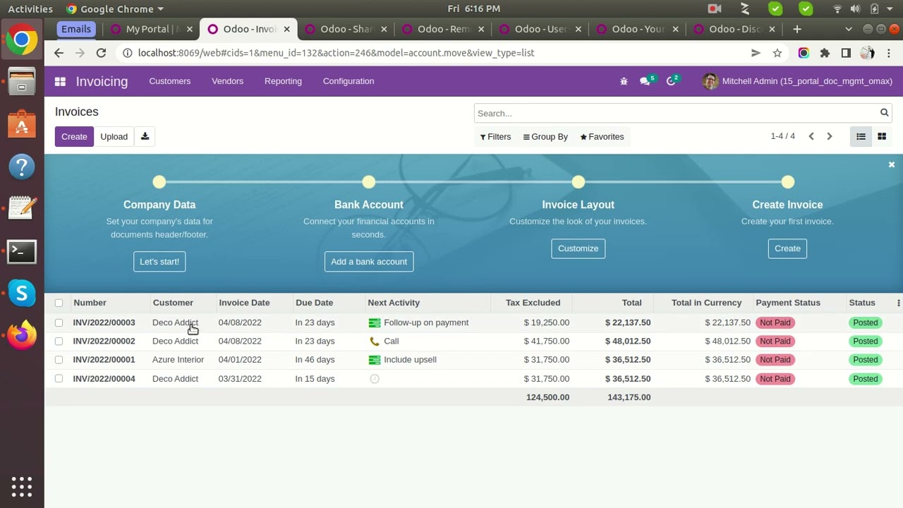 Document Management Odoo | 15.04.2022

Description:- Share and manage your attached Documents Manage on Portal and on the backend. Odoo App ...