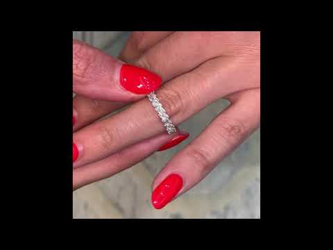 Halfway Marquise Diamond Wedding Band