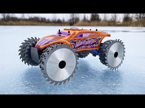 EXPERIMENT : Mega Saws Instead Of Wheels On a Very Fast 60KM/h  Radio-Controlled Car