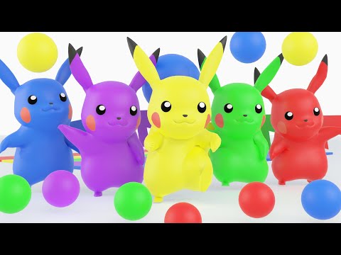 Pokémon Pikachu Nursery Rhymes | Learn Colours with Funny Animation