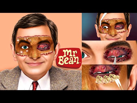 ASMR Animation Mr Bean Face & Eyes Treatment |  Skincare | Satisfying