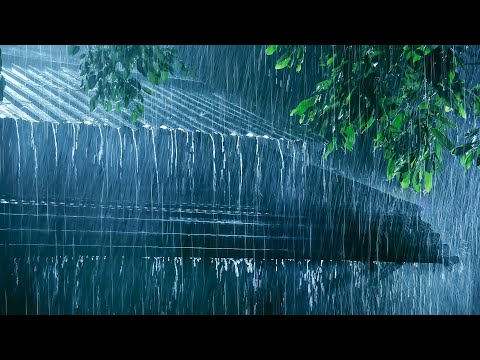 Stress & Anxiety Relief, Fall Asleep in 3 Minutes | Torrential Rain on Metal Roof & Mighty Thunder