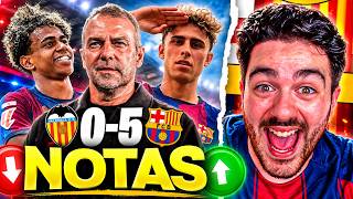 EL BARÇA HUMILLA 0-5 al VALENCIA ¡¡VAYA EXHIBICIÓN!! | Mis NOTAS del VALENCIA 0-5 FC BARCELONA