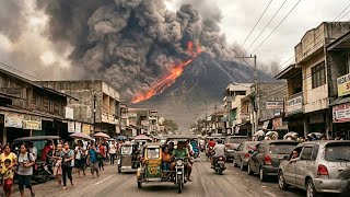 Philippines Today! Mount Mayon Erupted, Massive Ashfall & pyroclastic flow in Albay !