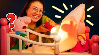 Peppa y George luchan contra monstruos en el dormitorio