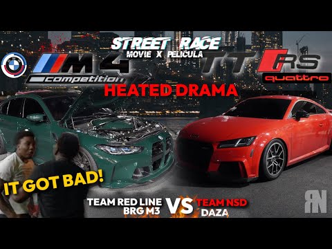 MAJOR DRAMA NYC AUDI TTRS DAZA VS S58 G80 M3 STREET RACING HE GAVE HIM WHAT  #bmw #audi #ttrs #bmwm4