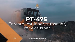 Vídeo - PT-475 - Tractor de orugas FAE PT-475 con trituradora forestal, subsolador, trituradora de rocas o destoconadora