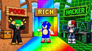 HACKER VS DIRT VS RAINBOW TUNNEL BATTLE IN MINECRAFT !!