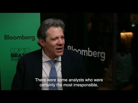 YouTube video thumbnail: Brazil's Finance Chief Calls Rates 'Very Restrictive'
