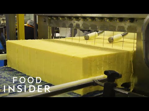 YouTube video thumbnail: How A 100-Year-Old Vermont Creamery Makes Cheddar Cheese