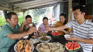 V473. Sườn Rim nước dừa - Cá Diêu Hồng nấu ngót Bữa cơm gia đình.