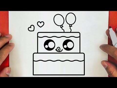 كيف ترسم كعكة كيوت خطوة بخطوة / رسم سهل / تعليم الرسم للمبتدئين || Cute Cake Drawing