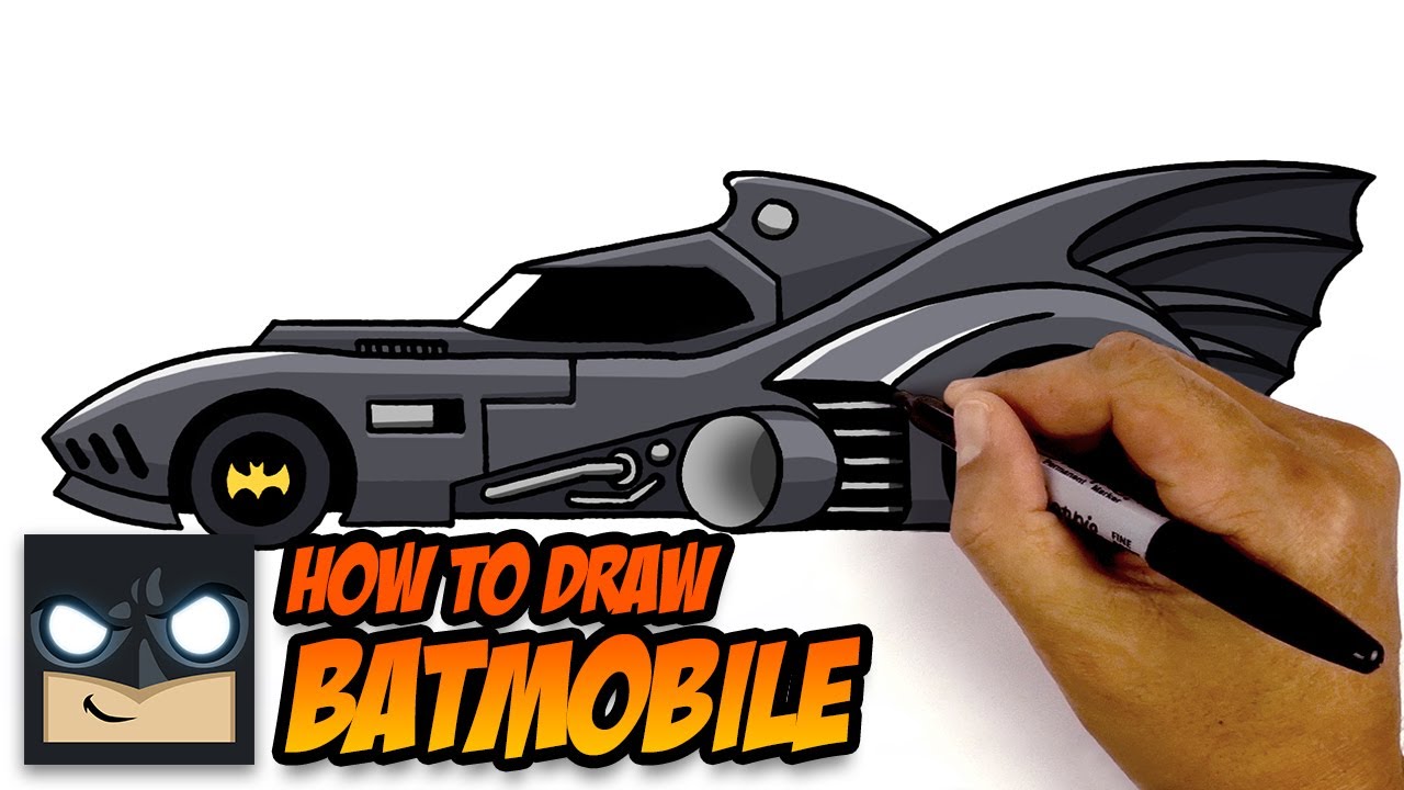 How To Draw The Batmobile - Step By Step Tutorial