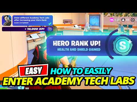 How to EASILY Enter Different Academy Tech Labs after Increasing your Hero Rank - Fortnite Quest