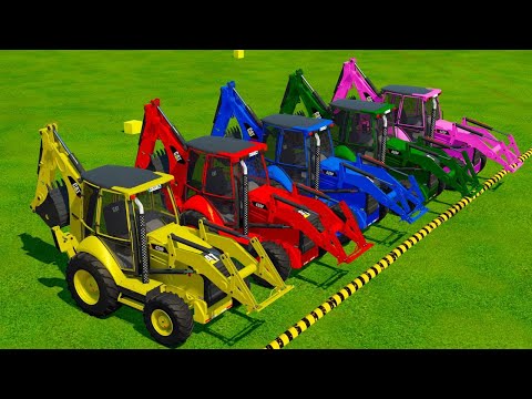 Transporting Grass Loading With Cat Backhoe Loaders! Farming Simulator 22! Cat Loader 2