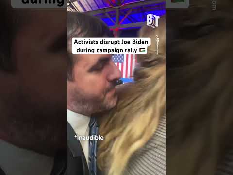 Joe Biden interrupted at campaign rally in Atlanta, Georgia by Palestine solidarity activists