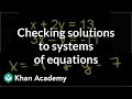 Testing Solutions for Systems of Equations