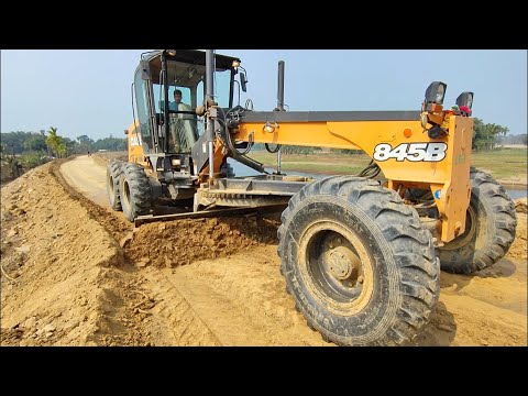 Case 845B Grader working review on road || Case Machine ||